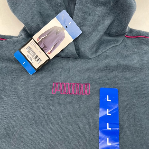 Puma Fleece Hoodie with Subtle Pink Accents - Picture 2 of 6